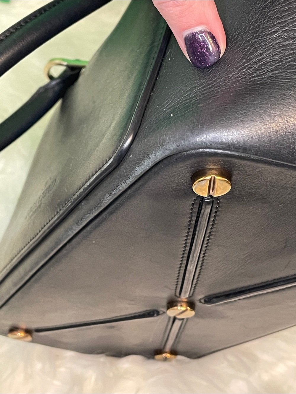 Valentino Garavani Black Leather Demilune Whipstitch Satchel Bag - Picture 6 of 16
